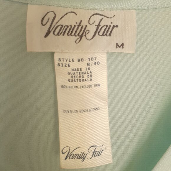 Vintage Vanity Fair Women's Short Sleeve Nylon Pajama Set Blue Size M - Picture 4 of 12